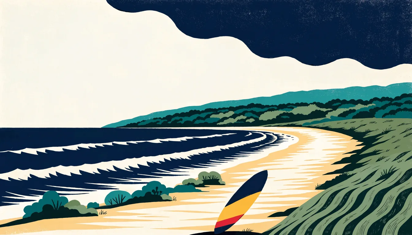 Illustrasjon: Surfing på Jæren