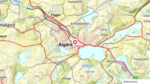 Kart som viser hvor Ålgård ligger