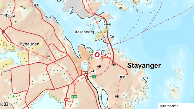 Kart som viser hvor Fiskepiren ligger