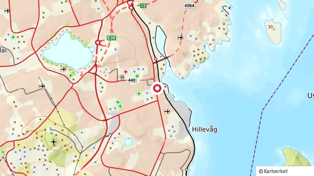 Kart som viser hvor Hillevåg ligger