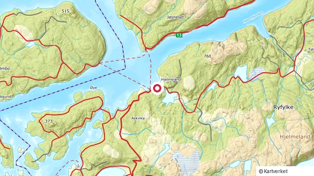 Kart som viser hvor Hjelmeland ligger