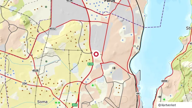 Kart som viser hvor Kvadrat kjøpesenter i Sandnes ligger