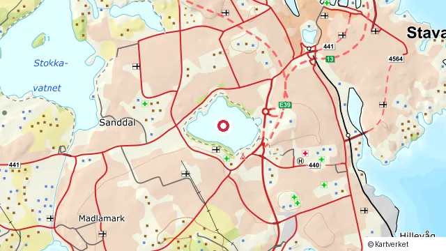 Kart som viser hvor Mosvatnet rundt ligger