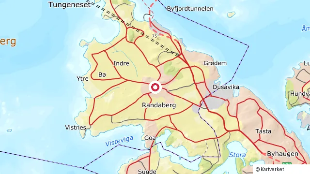 Kart som viser hvor Randaberg ligger