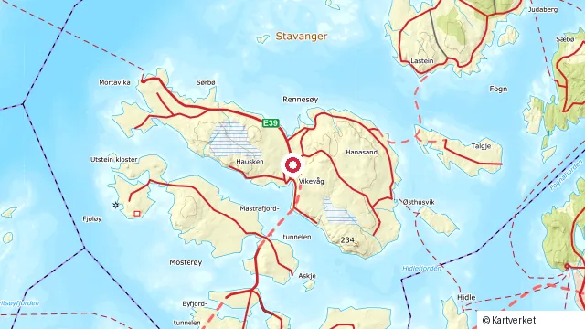 Kart som viser hvor Rennesøy, Mosterøy og Finnøy ligger