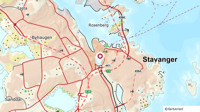 Kart som viser hvor Stavanger domkirke ligger