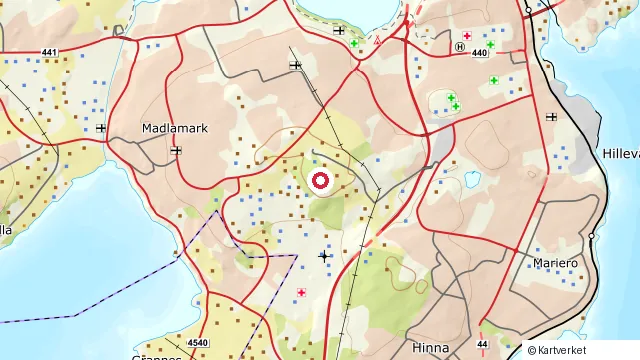 Kart som viser hvor Ullandhaugtårnet og Ullandhaug ligger