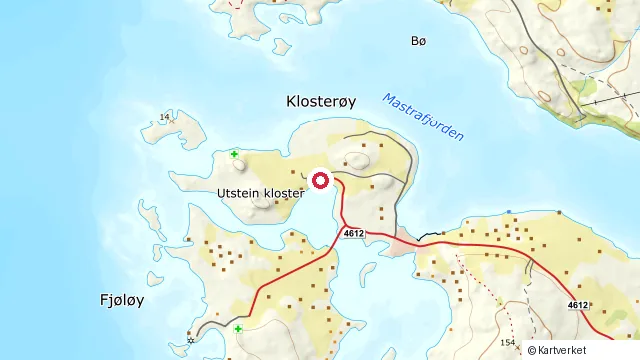 Kart som viser hvor Utstein kloster ligger