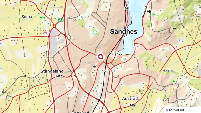 Kart som viser hvor Vitenfabrikken i Sandnes ligger